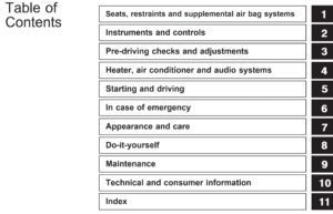 1998 nissan maxima owner's manual