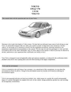 1998 volvo s70 v70 owner's manual