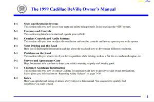 1999 cadillac deville owner's manual