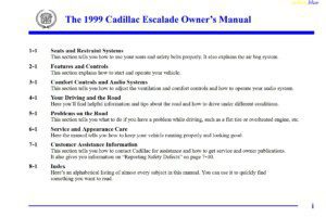 1999 cadillac escalade owner's manual