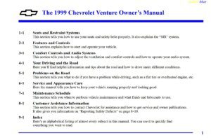 1999 chevrolet venture owner's manual