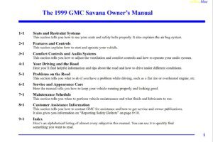 1999 gmc savana owner's manual