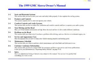 1999 gmc sierra owner's manual