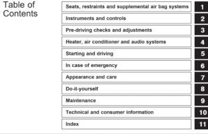 1999 nissan maxima owner's manual