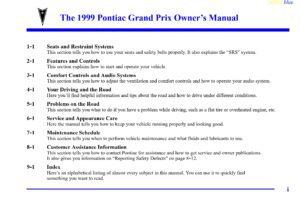 1999 pontiac grand prix owner's manual