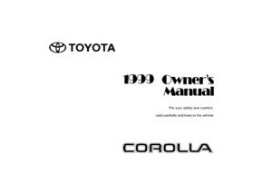 1999 toyota corolla owner's manual