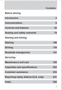 2000 ford contour owner's manual