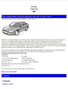 2000 volvo s80 owner's manual