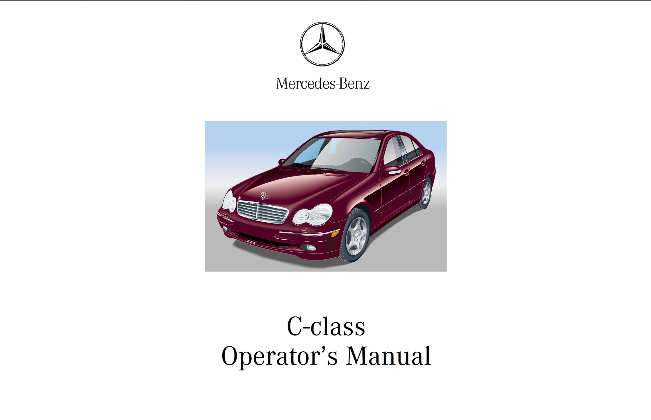 2001 mercedes benz c class owner's manual