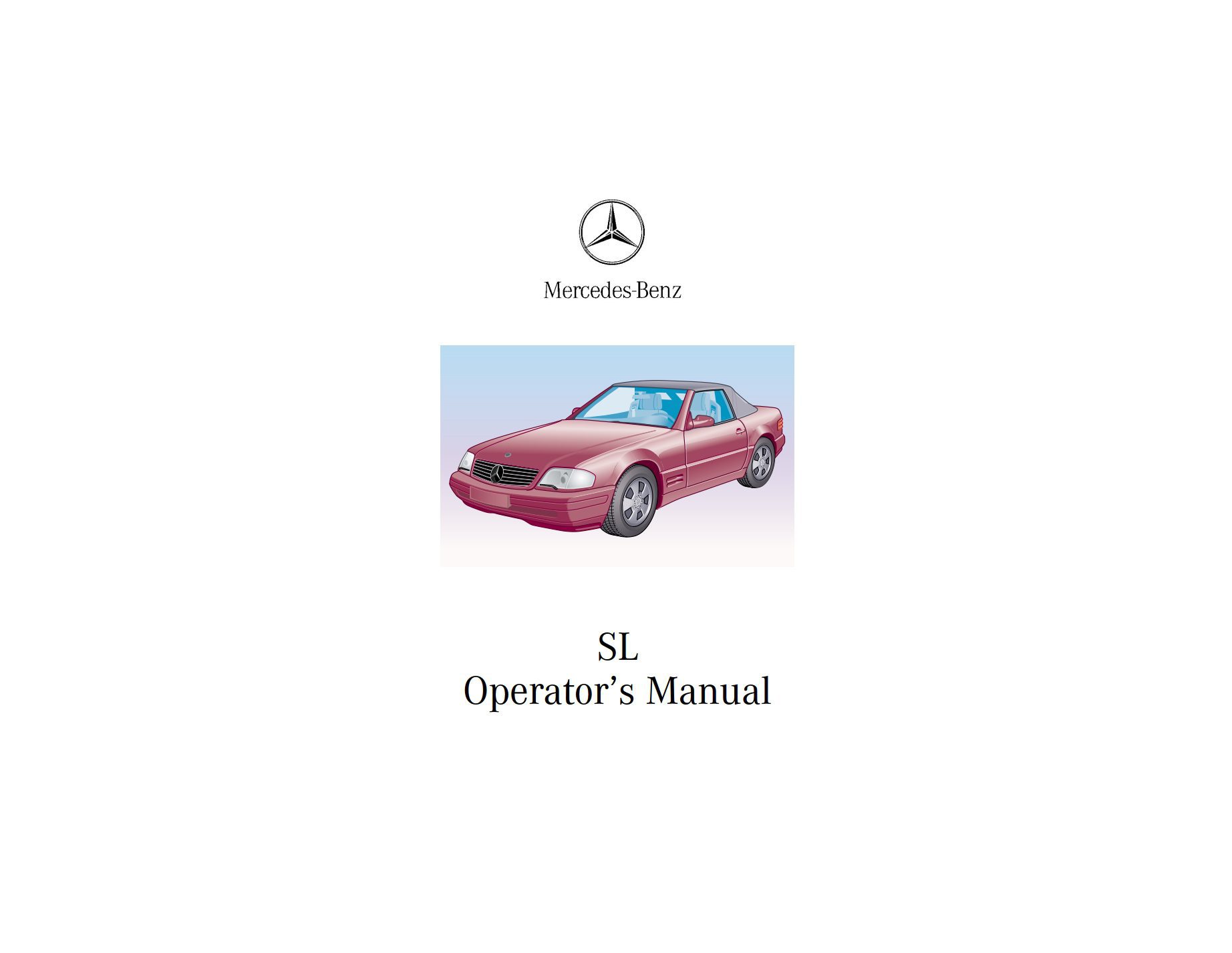 2001 mercedes benz sl class owner's manual