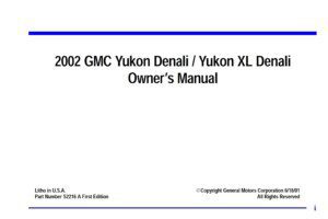 2002 gmc yukon owner's manual