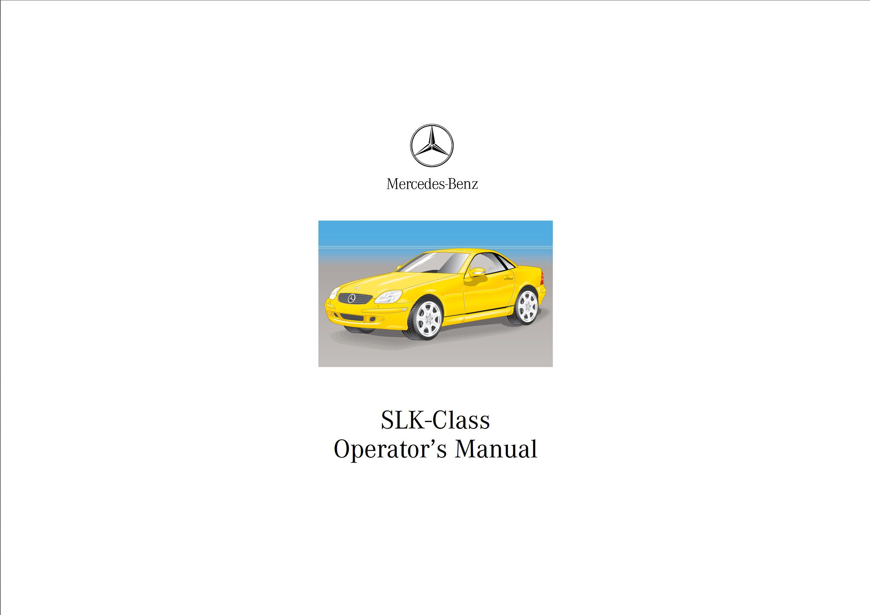 2002 mercedes benz slk class owner's manual