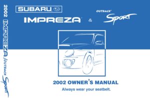 2002 subaru impreza owner's manual