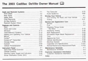 2003 cadillac deville owner's manual