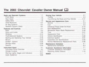 2003 chevrolet cavalier owner's manual