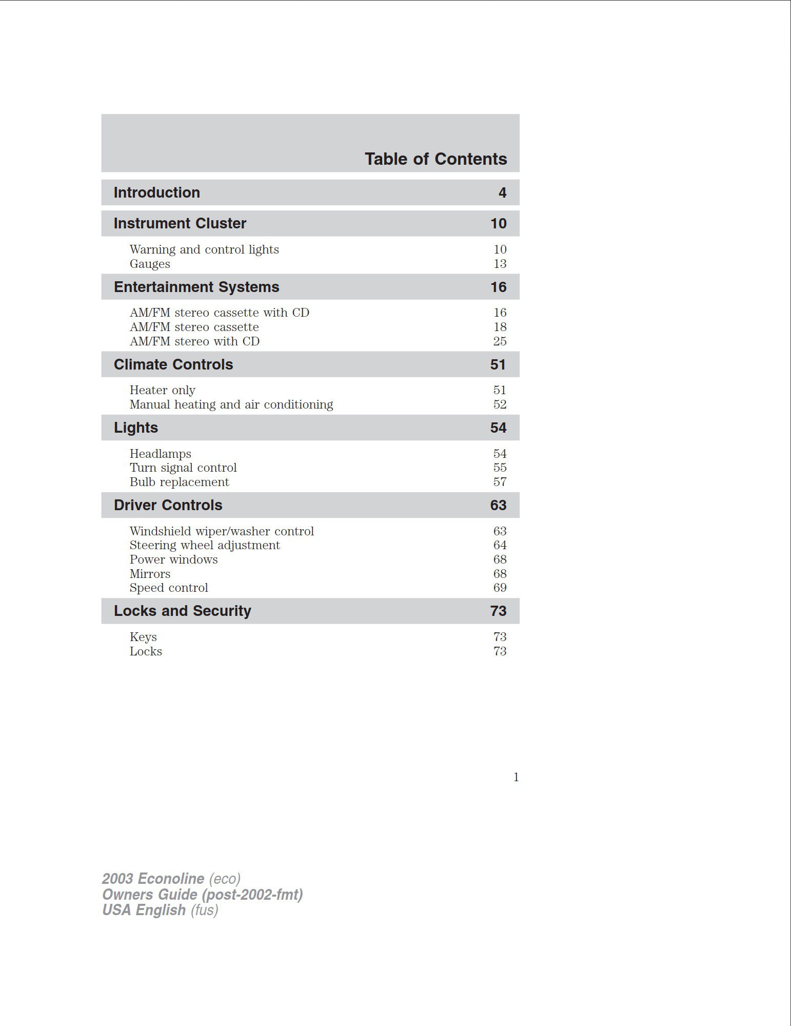 2003 ford e250 owner's manual