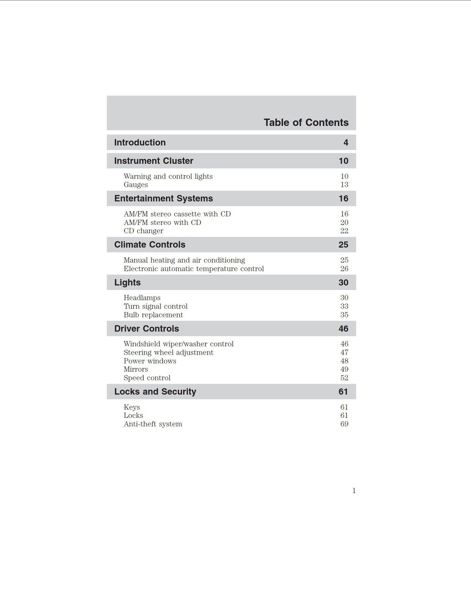 2003 ford taurus owner's manual