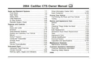 2004 cadillac cts owner's manual