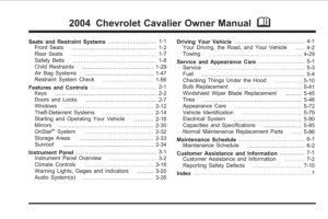 2004 chevrolet cavalier owner's manual