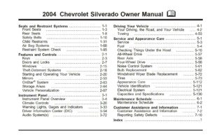 2004 chevrolet silverado owner's manual