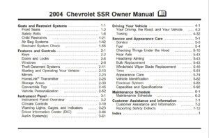 2004 chevrolet ssr owner's manual