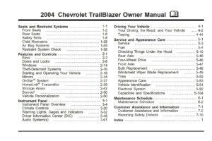 2004 chevrolet trailblazer owner's manual