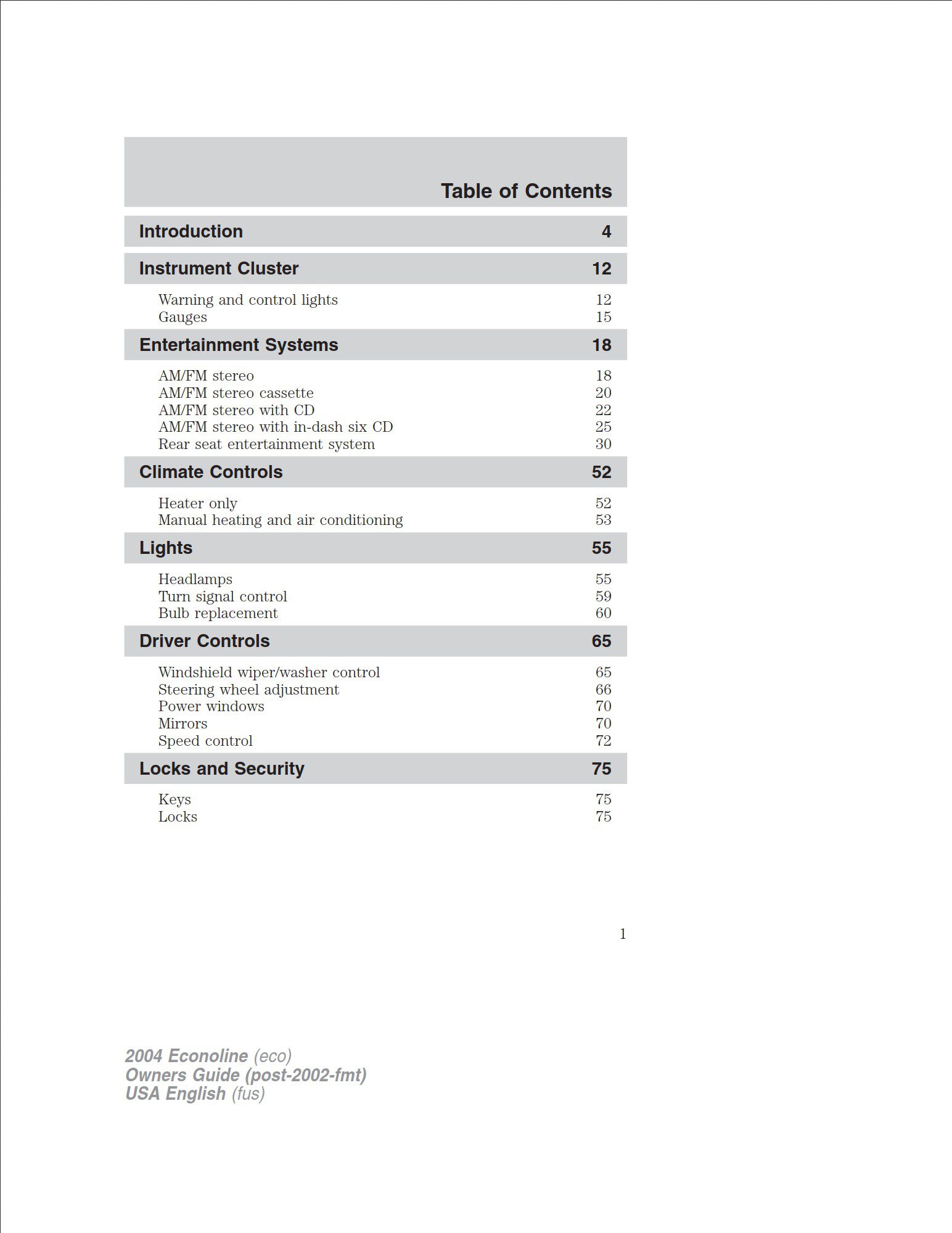 2004 ford e350 owner's manual