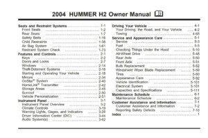 2004 hummer h2 owner's manual