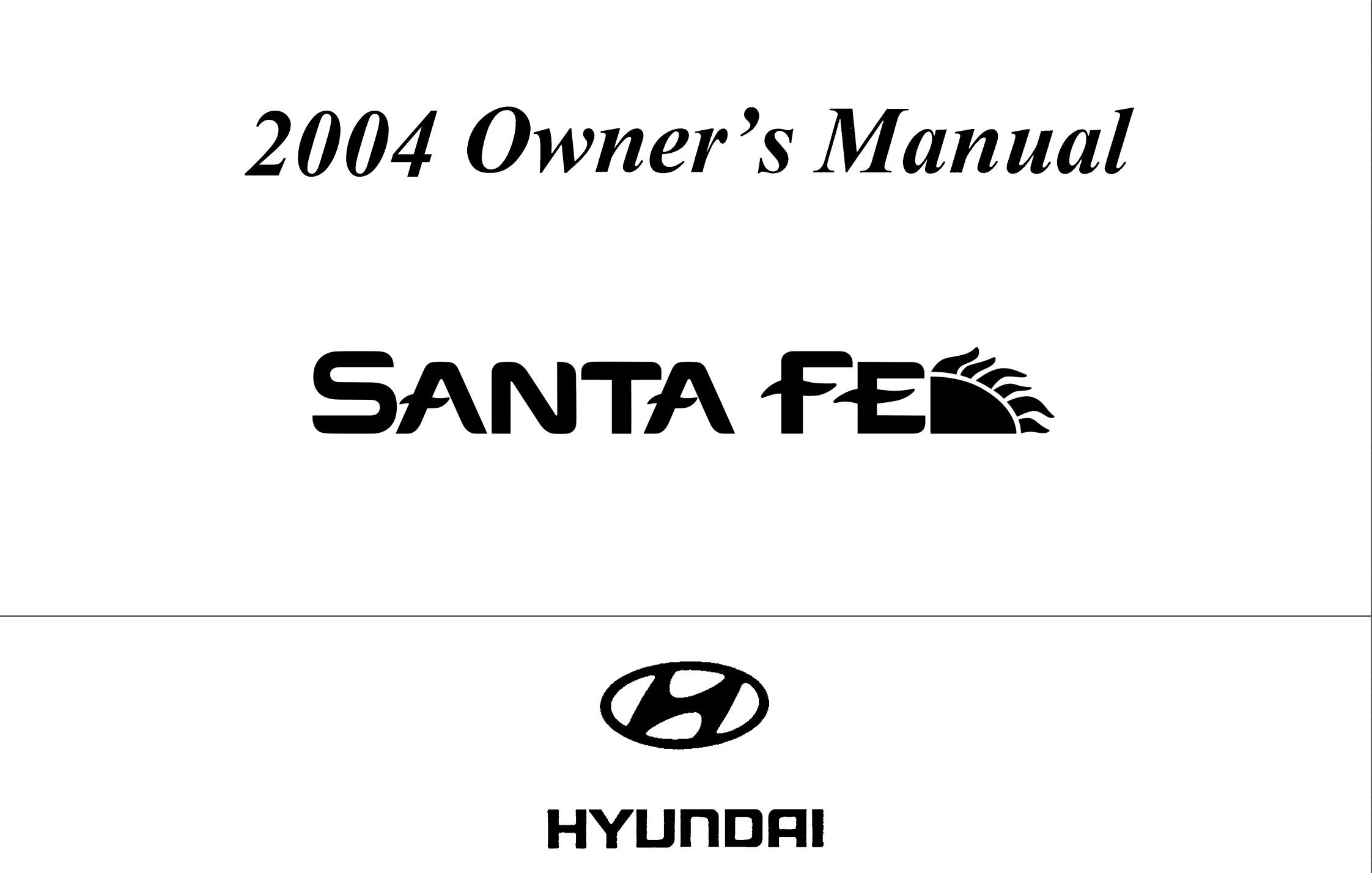 2004 hyundai santa fe owner's manual