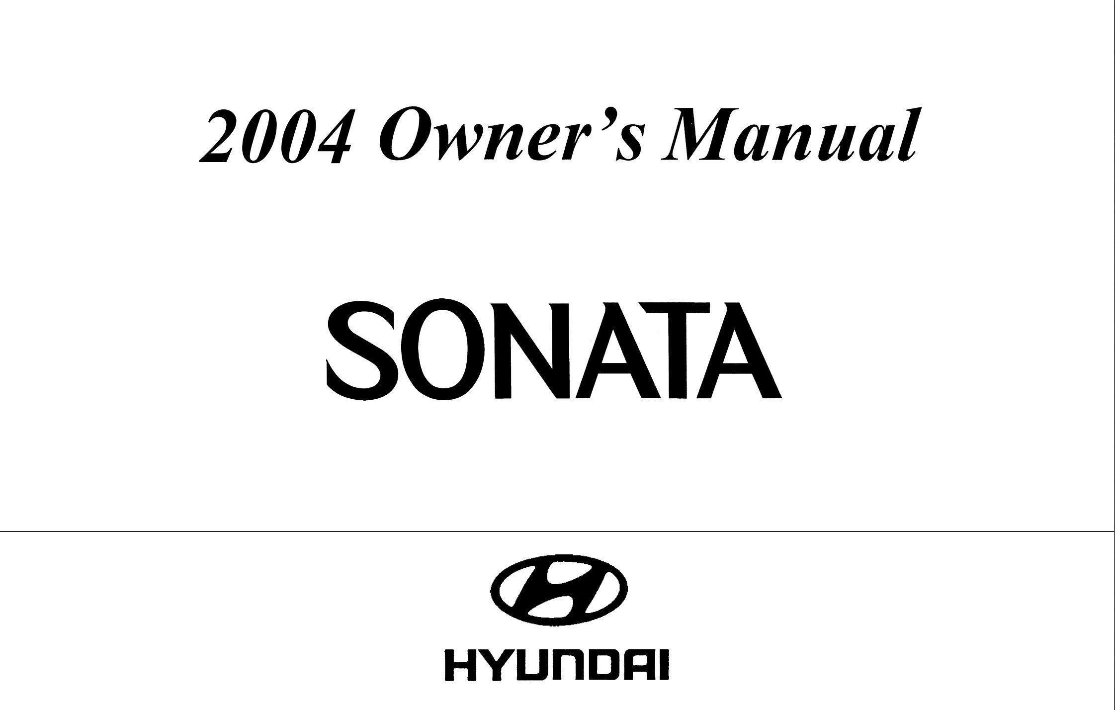 2004 hyundai sonata owner's manual