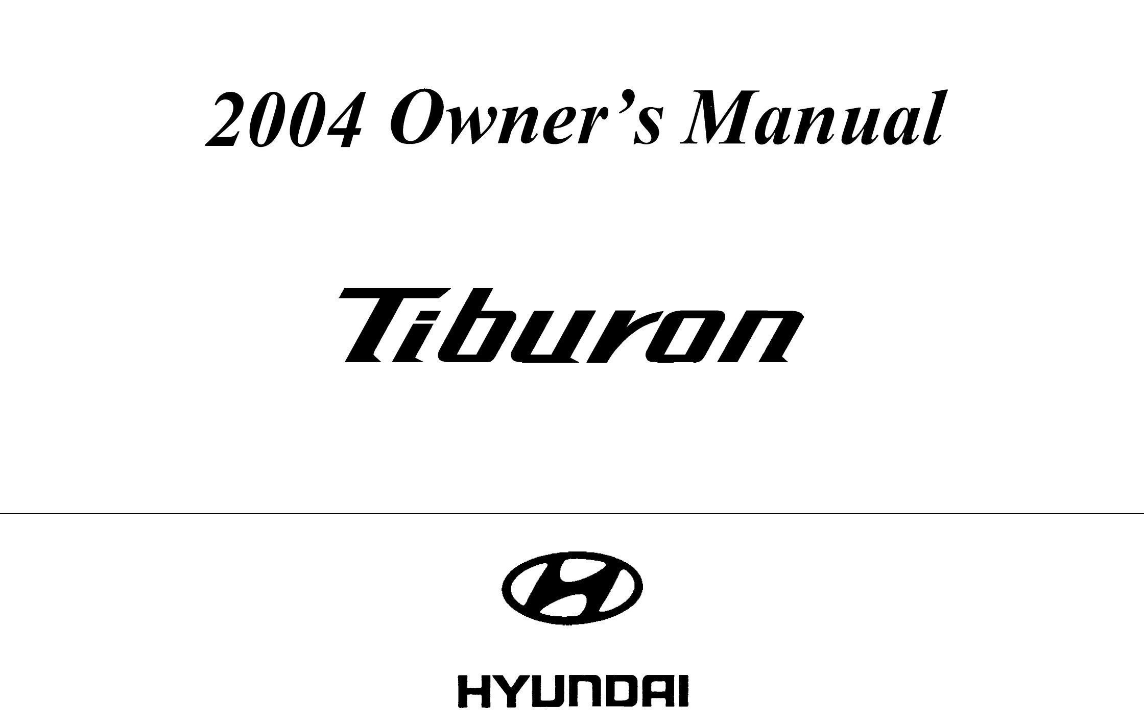 2004 hyundai tiburon owner's manual