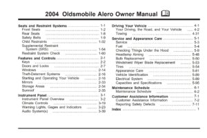 2004 oldsmobile alero owner's manual