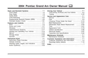 2004 pontiac grand am owner's manual