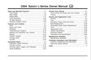 2004 saturn l series owner's manual