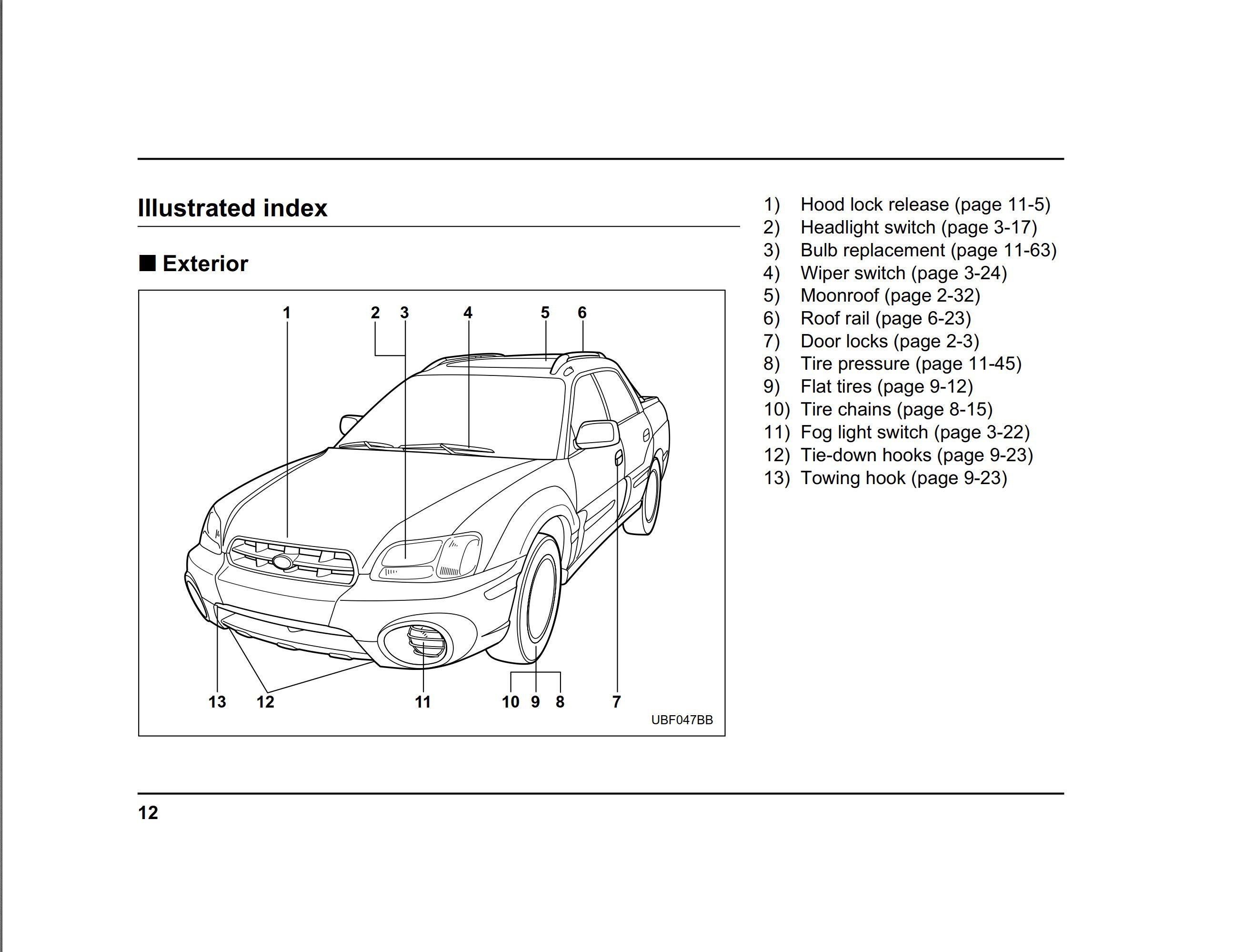 2004 subaru baja owner's manual