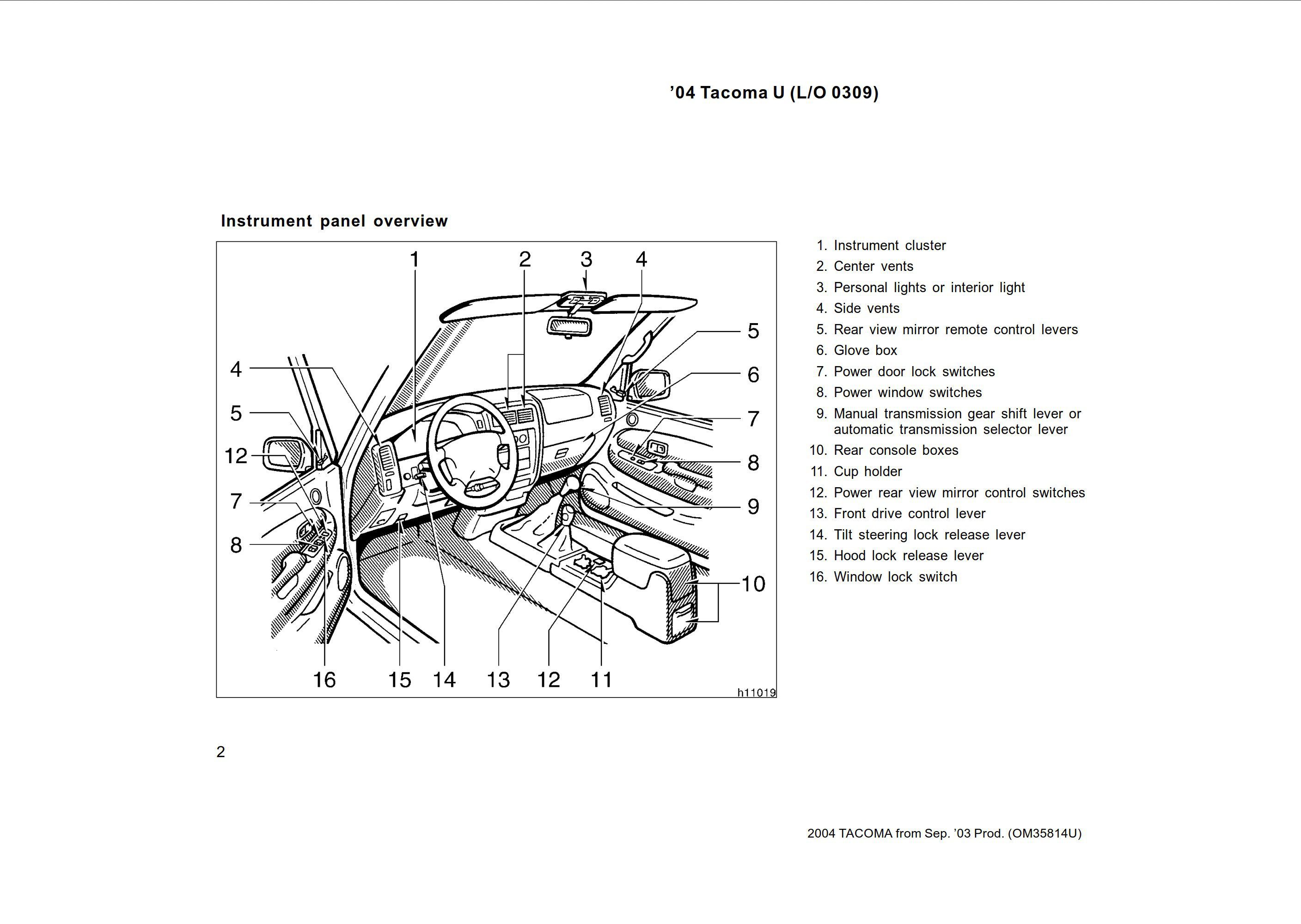 2004 toyota tacoma owner's manual