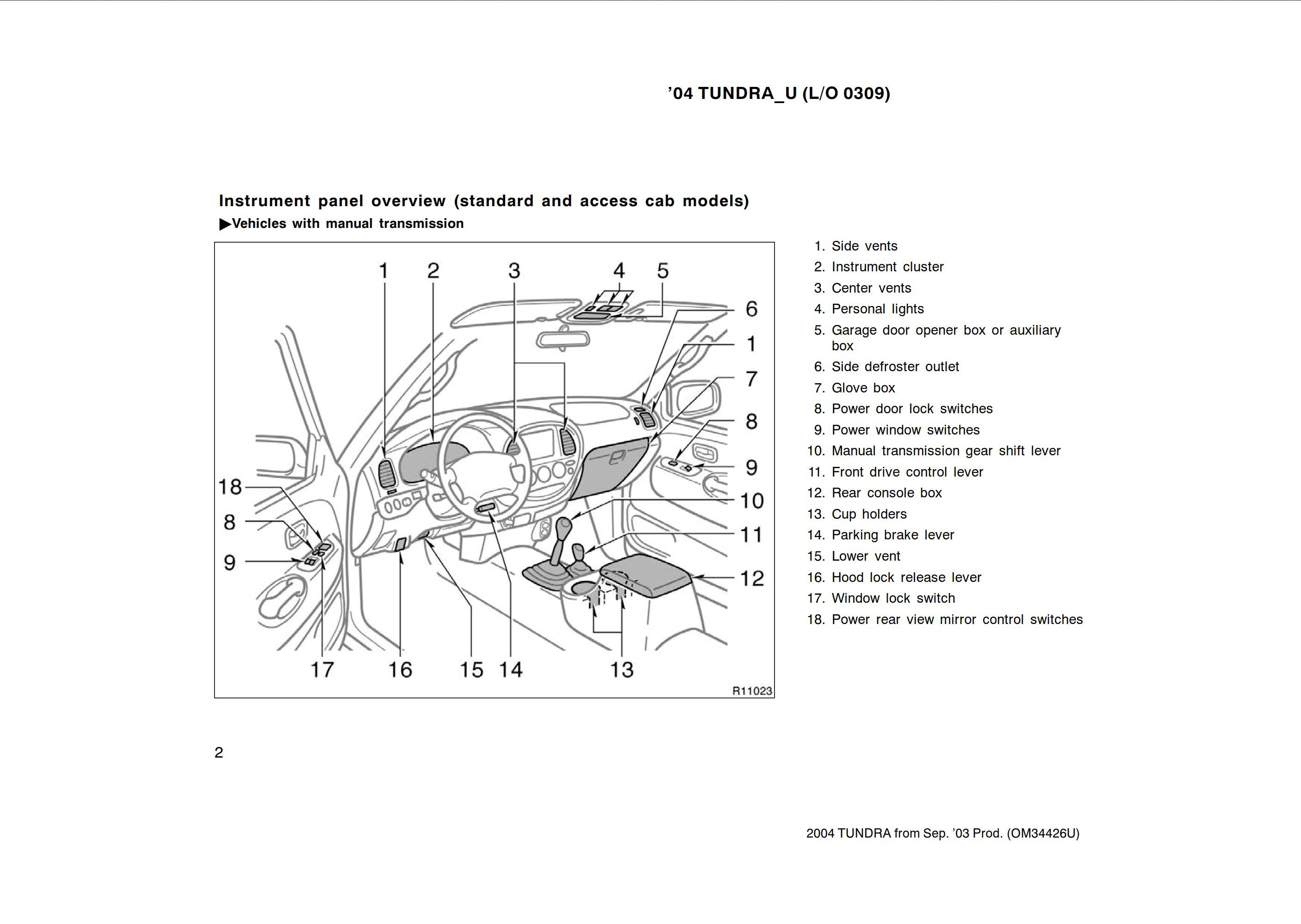 2004 toyota tundra owner's manual