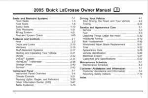 2005 buick lacrosse owner's manual