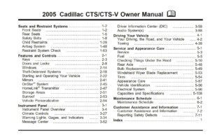 2005 cadillac cts owner's manual