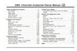 2005 chevrolet avalanche owner's manual