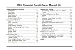 2005 chevrolet cobalt owner's manual