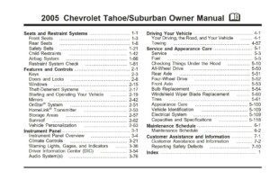 2005 chevrolet tahoe owner's manual