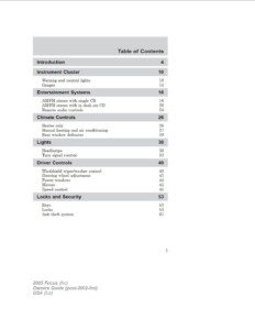 2005 ford focus owner's manual