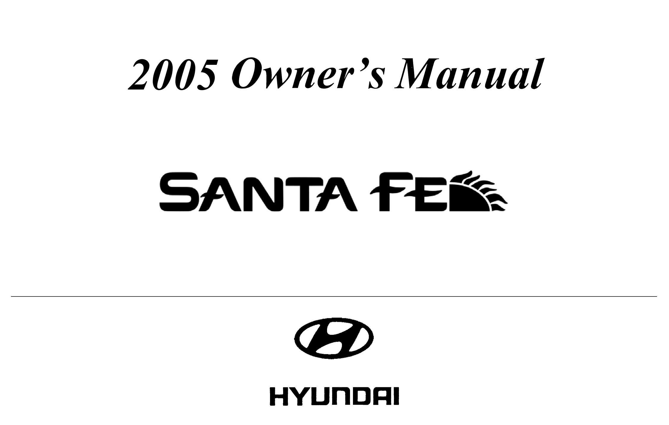 2005 hyundai santa fe owner's manual