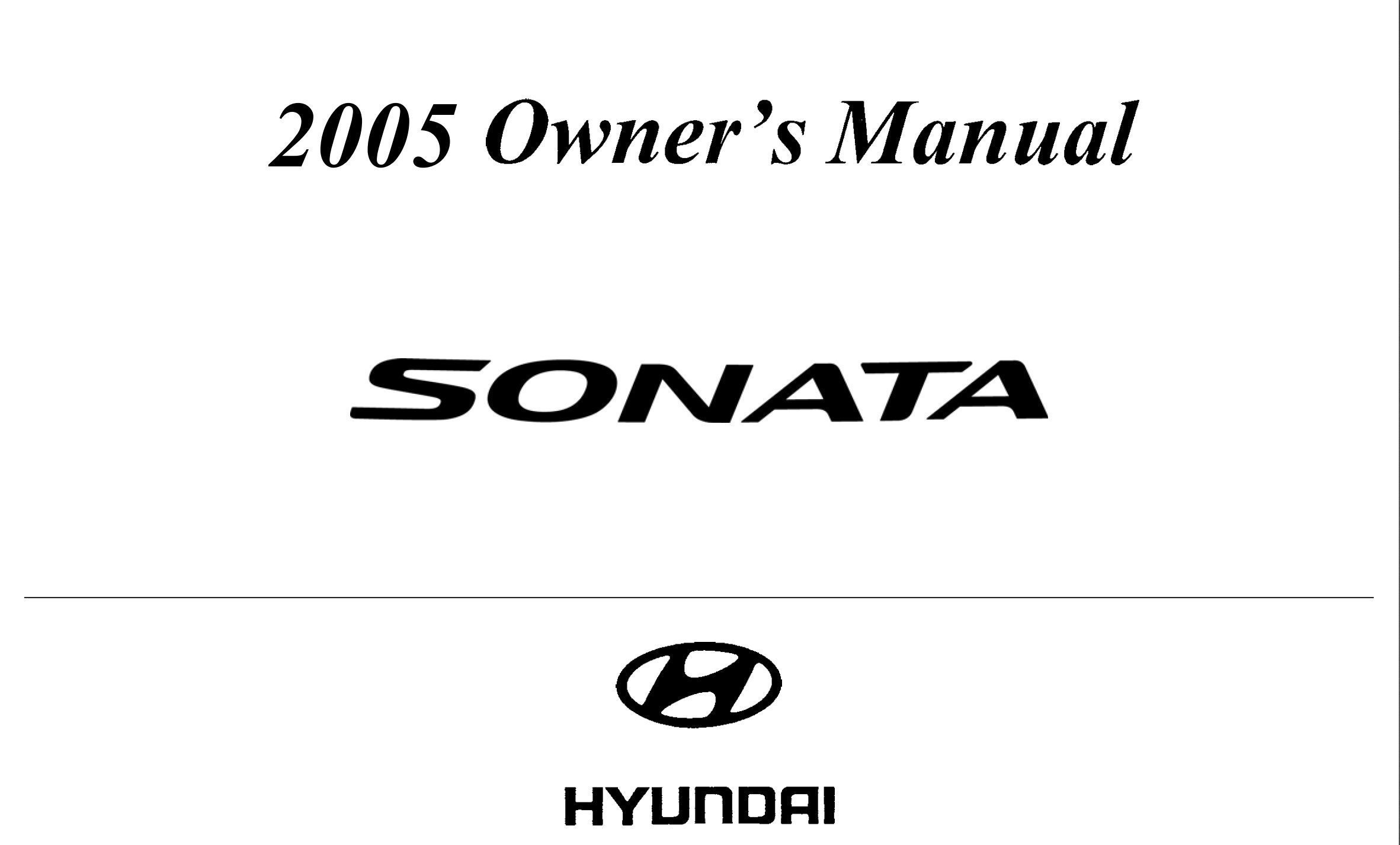 2005 hyundai sonata owner's manual