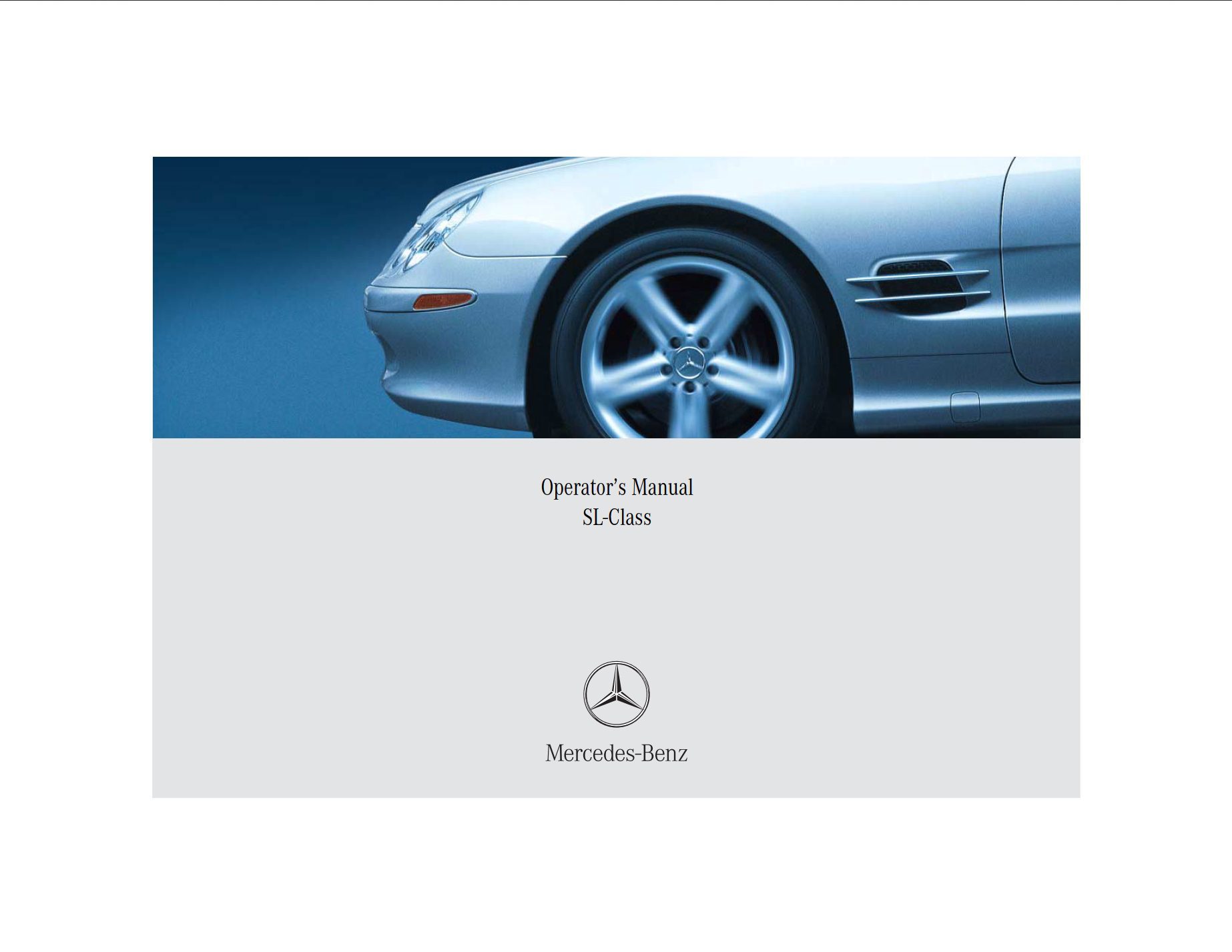 2005 mercedes benz sl class owner's manual