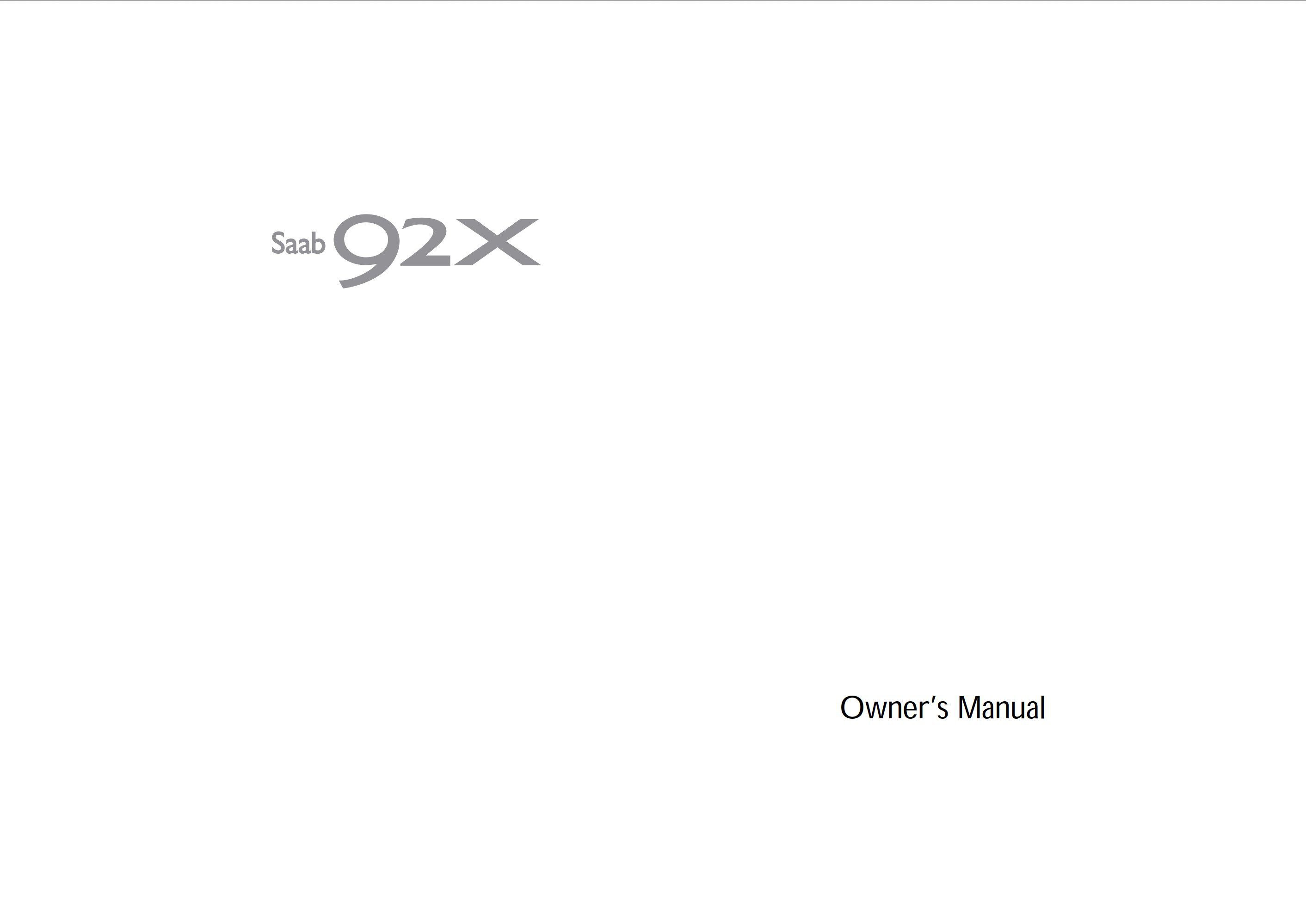 2005 saab 9 2x owner's manual