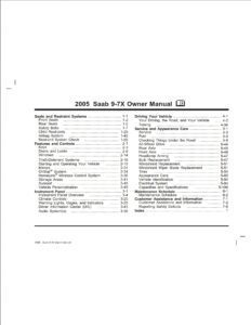 2005 saab 9 7x owner's manual