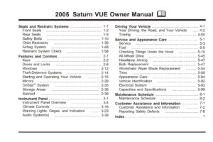 2005 saturn vue owner's manual