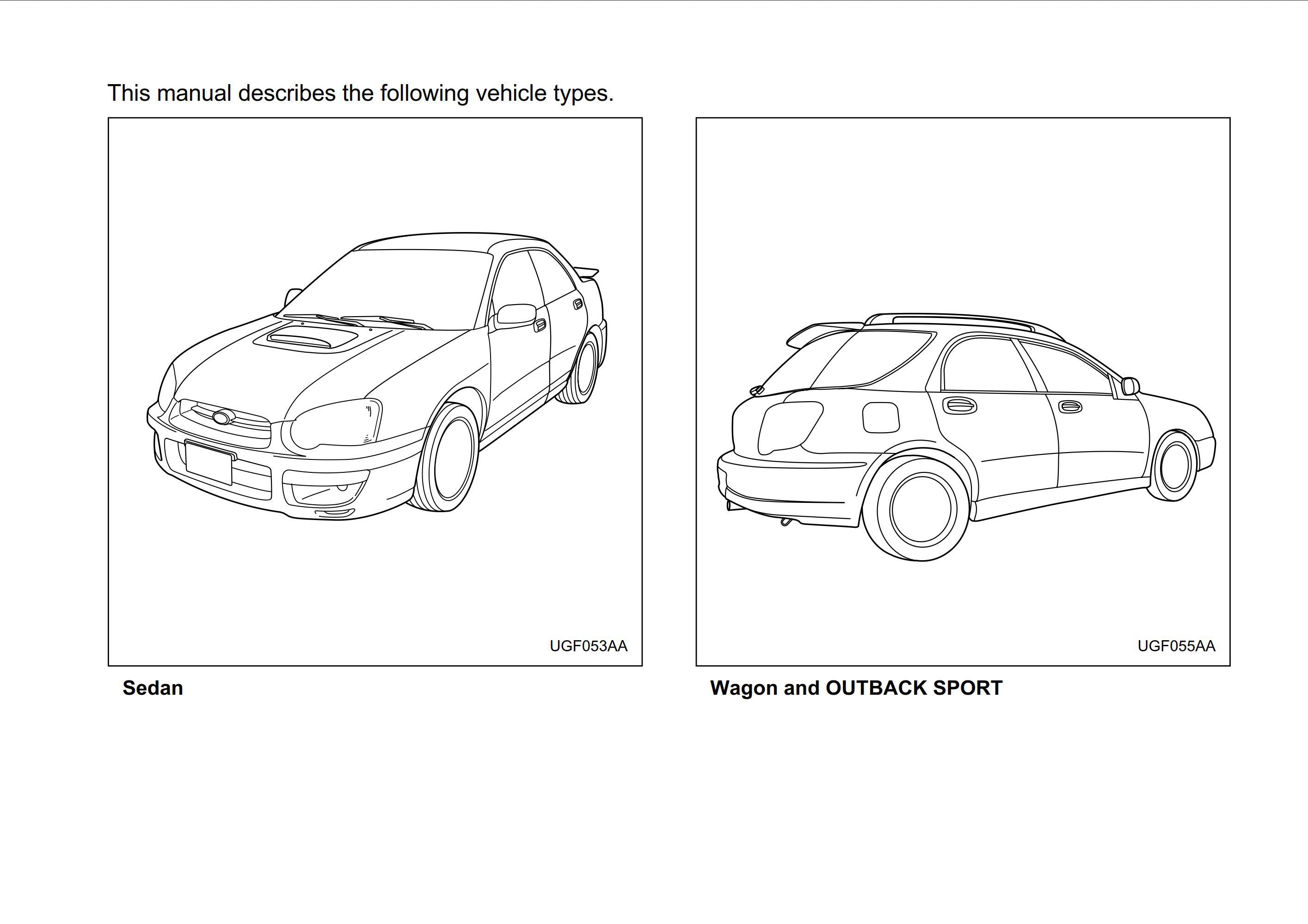 2005 subaru impreza wrx owner's manual